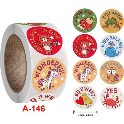 500pcs Teacher Reward Stickers Encouragement Spanish Espanol Sticker In 8 Animal Designs for Teachers Classroom Use Toys Sticker