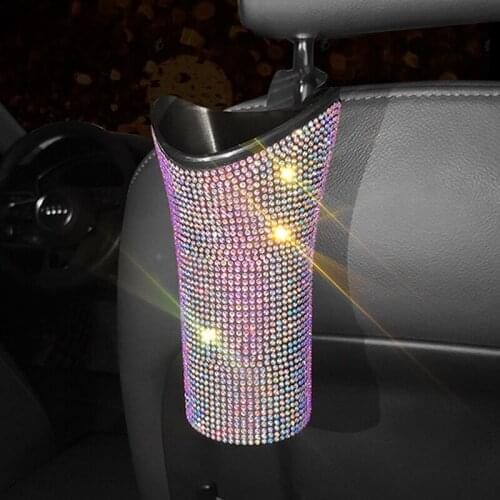 Diamond Car Umbrella Storage Box Organizer Barrel Crystal Car Folding Hanging Water Bottles Rack Holder Stowing Tidying