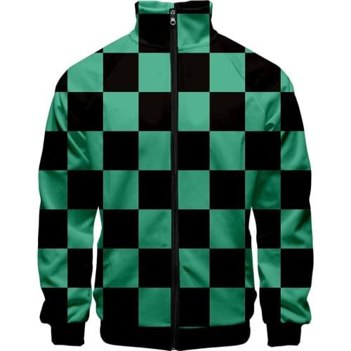 Anime Demon Slayer Kimetsu No Yaiba Tanjiro Kamado Nezuko Cosplay Men Zipper Jackets Sweatshirts Halloween Costumes Women