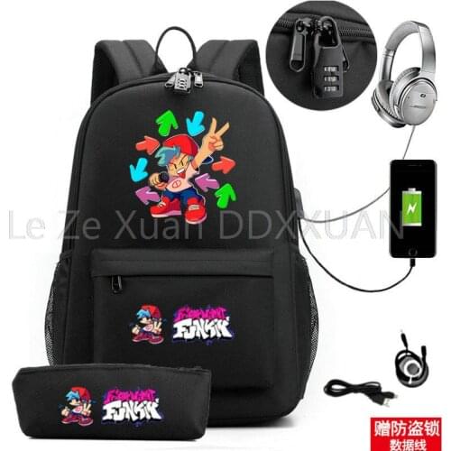 17 Inch Children Friday Night Funkin FNF Children School Bags Orthopedic Backpack Kids Boys Girls Mochila Infantil Cartoon Bags