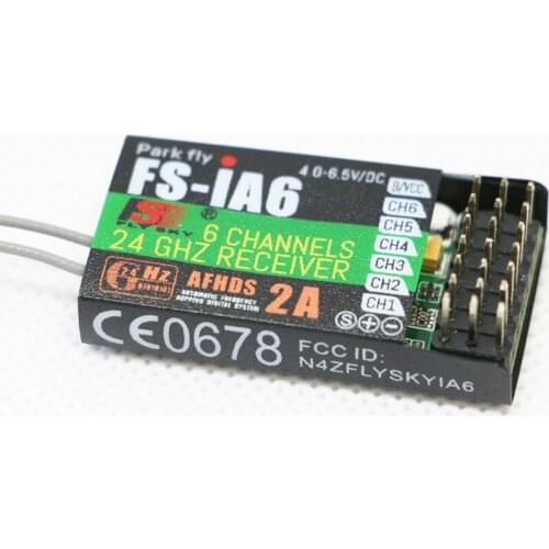 Flysky FS-iA6 dual antenna 6-channel receiver light data return PPM / PWM mini receiver RC fixed wing / glider / helicopter part