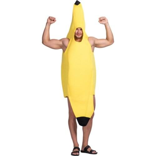 Halloween Adult Role Play Carnival banana cosplay costume fruits jumpsuit