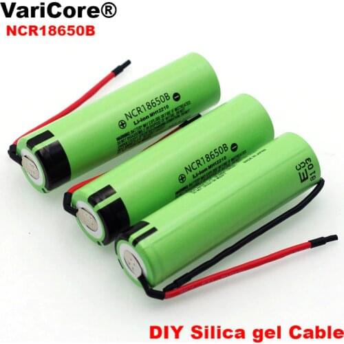 New Original NCR18650B 3.7 v 3400mAh 18650 Lithium Rechargeable Battery Welding Silica gel Cable DIY batteries