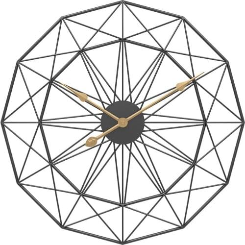 Nordic Metal Wall Clocks Retro Iron Round Large Living Room Clock Home Decoration Silent Quartz Wall Watch Modern Design