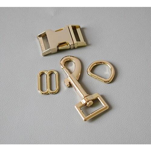 100 suit 20mm Metal D ring 8 button release buckle spring hook diy dog collar leash sewing accessories