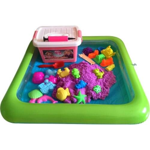 Indoor Multifunction Inflatable Sand Tray Toys for Children Play Sand Modeling Clay Supplies Slime Table Accessories Educational
