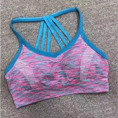 Fashion push up bra fitness sexy lady lingerie bralette bras for women top padded pink color seamless fitness bra lady