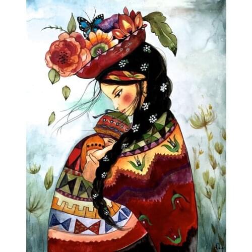 Baby in a sling reboso from Diamond Embroidery Full Round 5D Diy Kit Diamond Painting Cross Stitch