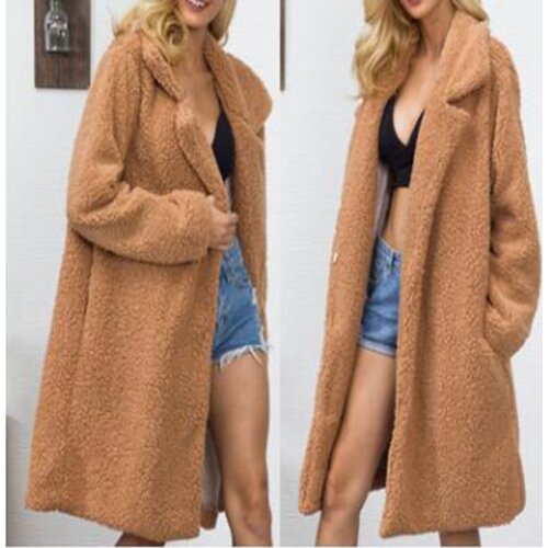 Brieuces new Winter Women lapel Long imitation Fur Coat Domineering woman Long Sleeve Feral Faux Fur Coats Fashion Warm Outwear
