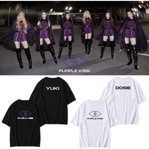 2021 new style Kpop PURPLE KISS album same short sleeve women and women t shirt summer o-neck cotton blended casual T-shirt top