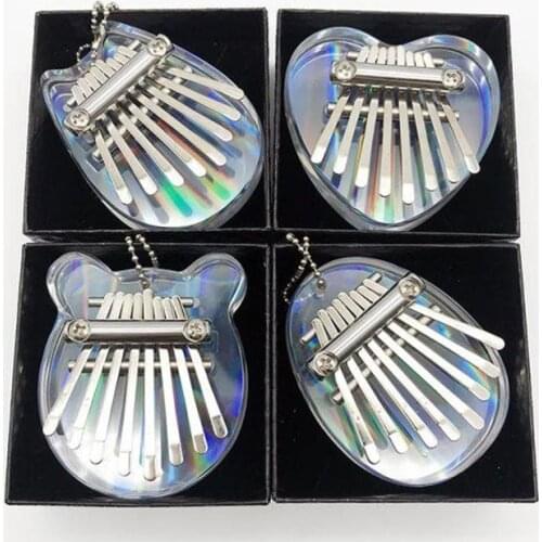 Kalimba 17 Keys Thumb Finger Piano Transparent Acrylic Kalimba Starter Finger Piano with Kalimba Case Tune Hammer Study Booklet