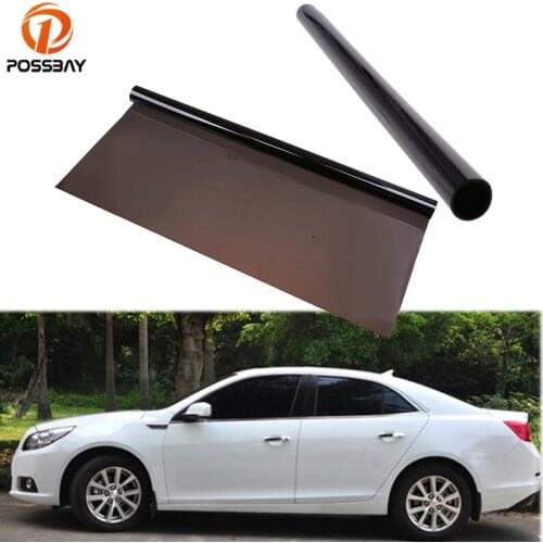 POSSBAY 50*300cm Black Auto Office Window Tinting Film Car Window Tint Film Glass VLT 1% Car Side Window Sunshade Foils