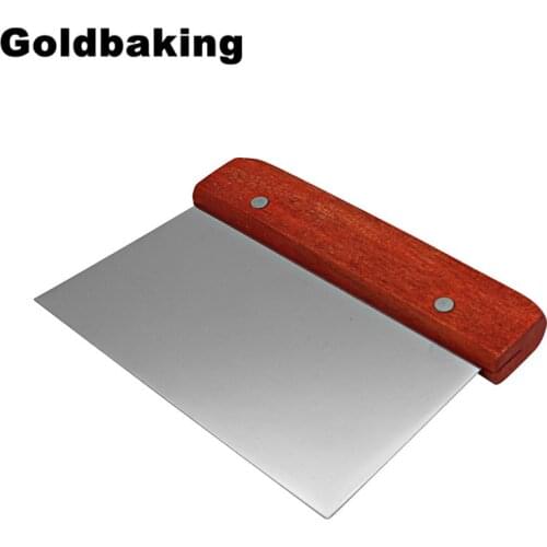 With Wood Handle Stainless Steel Pastry Chopper Baking Pasta Spatula Pastry Dough Scraper
