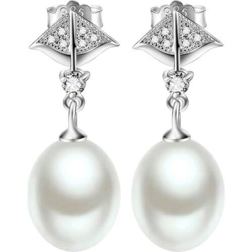 GNE9380 100% Fine 925 Sterling Silver Earring Beauty Lovely Pearls Luxury Drop Earrings Fashion Jewelry & Accessories For Women