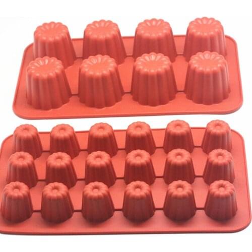 8/18 Cavity Silicone Mold Canneles Bordelais Fluted Cake Mold Muffin Cupcake Baking Tray Dessert Pastry Cake Decorating Tools