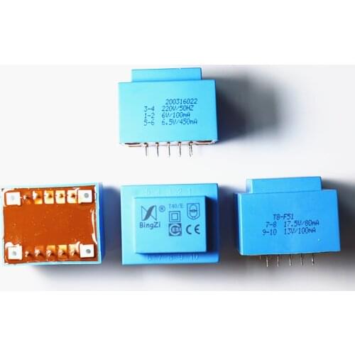 BingZi T40/E ESI DIP8 T8-F51 17.5V/80MA 13V/100MA 220V/50HZ 6V/100MA 6.5V/450MA PRINTED circuit board welding power transformer