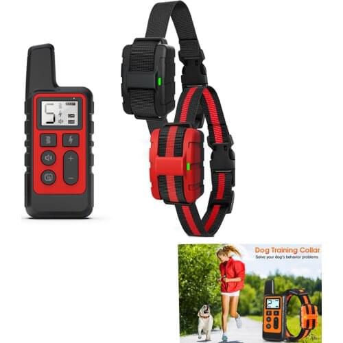 Remote Control Dog Trainer Prevent Barking Equipment Electric Shock Beep Vibrate Training Collar for Large Medium Small Dogs