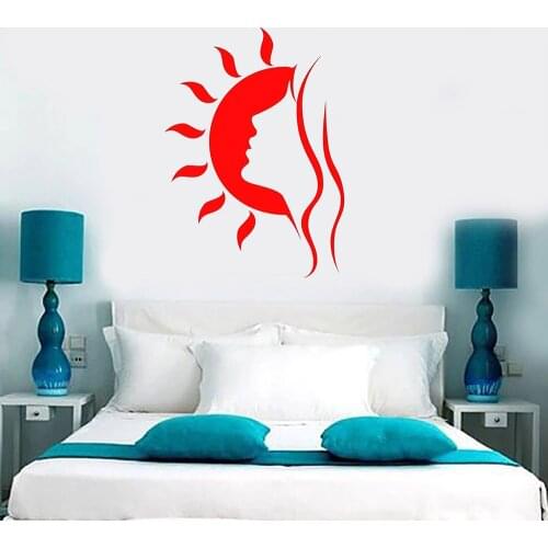 Girl Teen Sun Wall Sticker Vinyl Decal Beach Vacation Decor Ocean House Decoration Large Wall Stickers Home Interior Design C629