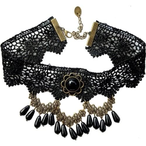YiYaoFa Handmade Lace Choker Necklace for Women Accessories False Collar Multi Layer Necklace Lady Gothic Party Jewelry GN-155