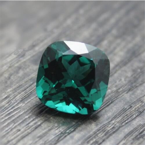 Green Tourmaline Square Faceted Gemstone Cushion Cut Tourmaline Gem 10X10mm/12X12mm GT33