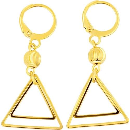 VAMOOSY Vintage Geometry Original 24K Gold Color Small Drop Earrings for Women Wedding Accessories Jewelry Piercing Pendientes