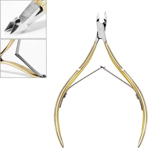 Golden Nail Cuticle Scissors Stainless Steel Manicure Pedicure Tools Silver Dead Skin Scissor Metal Nipper Clipper Tool