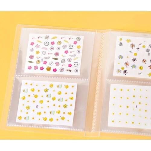 20 Pages 80 Slots Transparent Nail Sticker Storage Album Nail Sticker Finishing Book Nail Art Tools Showing Book