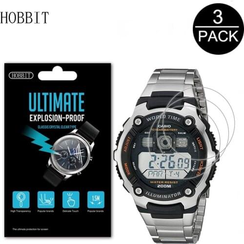 3Pack 5H Nano Explosion-proof Screen Protector For Casio AE-2000W AE2000WD AE1000W AE10000WD AE2100W Mens Watch Screen Film