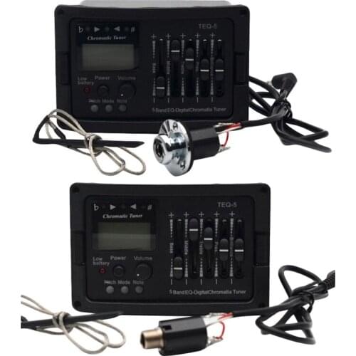 5 Band Acoustic Guitar Preamp EQ Equalizer Classical Acoustic Guitar Amplifier Digital Blend Tuner Piezo Pickup