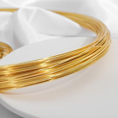 50Meters 0.4-1mm Beading Steel Beading Wire 18K Gold For DIY Jewelry Findings Bangle Bracelet Making Accessories Supplies 065