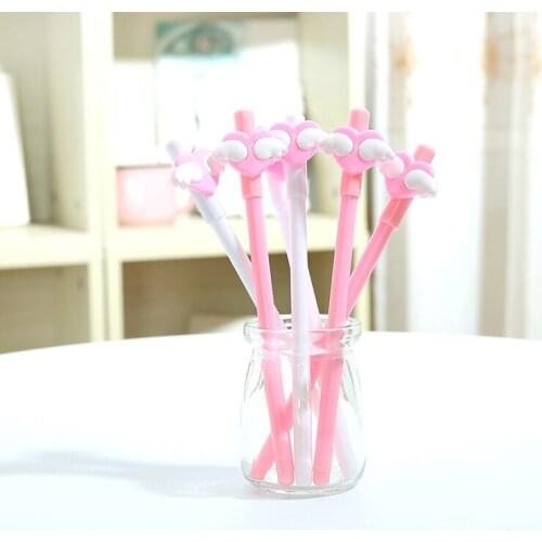 50PCS Korean Stationery Cute Wings Love Gel Pen Cartoon Students Writing Tools Black Pen 0.5mm Office Accessories