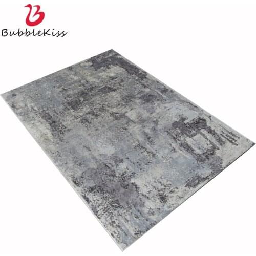 Bubble Kiss Modern New Chinese Abstract Cement Gray Ink Pattern Carpet Crystal Velvet Carpet Bedroom Rugs For Living Room Decor
