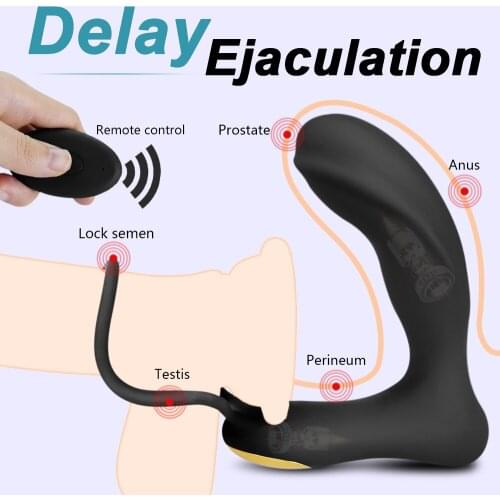 Anal Vibrator Male Prostate Massage Anal Plug Prostate Stimulator Butt Plug Delay Ejaculation Ring Sex Toy for Men Gays