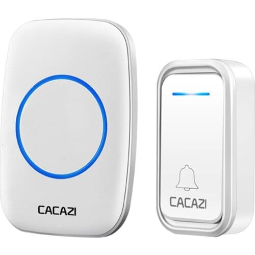 CACAZI Wireless Doorbell Waterproof 300M Remote LED Battery Button US EU UK Plug Smart Home Calling Doorbell 38 Chimes 220V