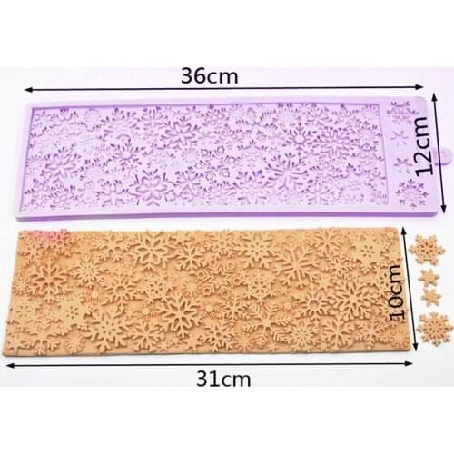 Large Snowflake Sugar Cake Tools Surround Decoration Silicone Dust Resistant Easy To Handle Mousse Chocolate Baking Tool Wmj-121