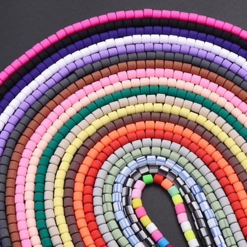 6x6mm Polymer Clay Spacer Loose Beads 10Pcs/Lot Flat Round Clay Barrel Beads DIY Making Jewelry Findings Bracelet Necklace