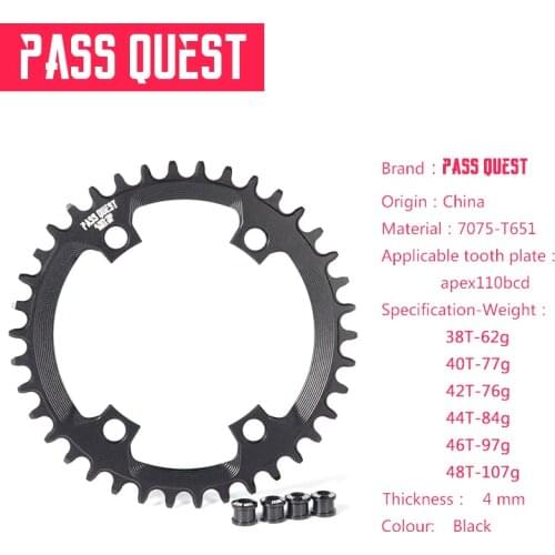 PASS QUEST APEX 110BCD Four-Claw Round Positive And Negative Tooth Gear Plate Road Car Off-Road Vehicle Sprocket 38T-48T