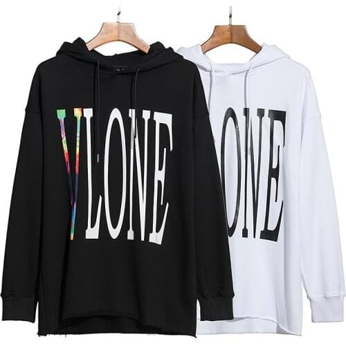 VLONE Hoodies Female Couple Loose Street Sweatshirts Hip Hop Trend Mens Cotton Casual Letter Printing V756