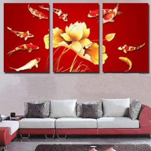 Nine Carp Hand Painted Classical Art Oil Painting Fashion Pictures Modern Home Decorations Wall Art Oil Painting on canvas gifts