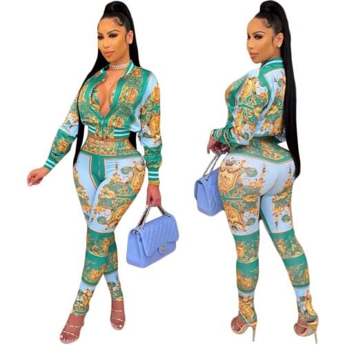 2 Piece Sets African Sets For Women 2021 New African Print Elastic Bazin Baggy Pants Rock Style Dashiki Famous Suit Lady Outfits