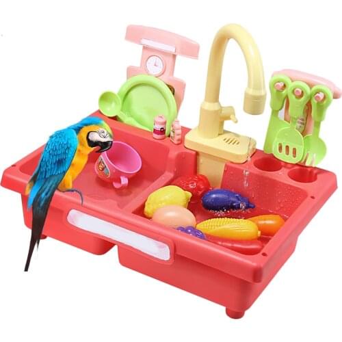 Bird Feeder Parakeet Cockatiel Multifunctional Toy With Faucet Feeder Automatic Battery Operated Bird Bath Tub Parrot Shower
