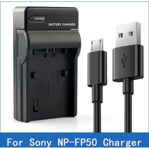 LANFULANG NP-FP50 NP FP50 Micro USB Charger for Sony DCR-HC43 DCR-HC44 DCR-HC46 DCR-HC65 DCR-HC85 DCR-HC94 HDR-HC3 DCR-SR100
