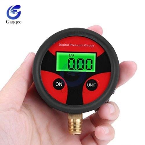 0-200PSI Air Pressure Gauge Dial Meter Tester Copper Rubber Digital Tire Pressure Gauge Tool for Car Truck Bike Auto Car Tyre