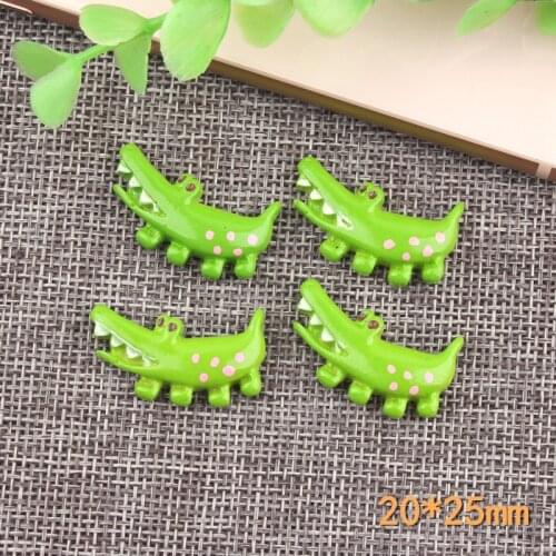 Mini Order 10pcs 20*25mm Kawaii Animal crocodile Resin Cabochons Flatback Cute Hair Jewelry Phone Shell Garment Fridge sticker