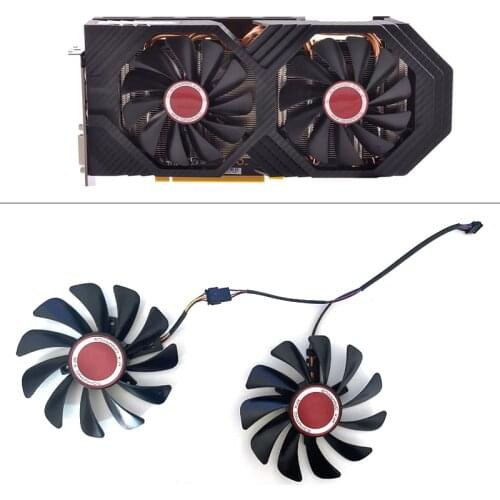 NEW 2PCS 95MM CF1010U12S FDC10U12S9-C 95mm Alternative RX590 GPU Video Card Cooler fan For XFX RX 590/580 VGA Video Card Cooling