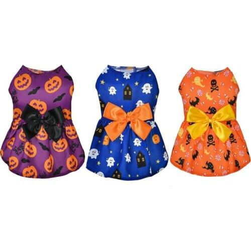 Halloween Cat Dog Clothes For Puppy Dogs Dresses Cute Princess Dress Spring Autumn Skirt Pets Cat Chihuahua Pug Yorkie Clothing