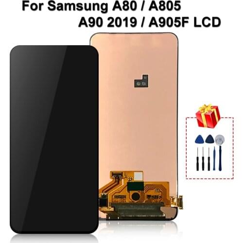 Original For Samsung Galaxy A80 A90 LCD SM-A805 A805 A805F Display Touch Screen Digitizer Assembly A905 Display For A80 LCD