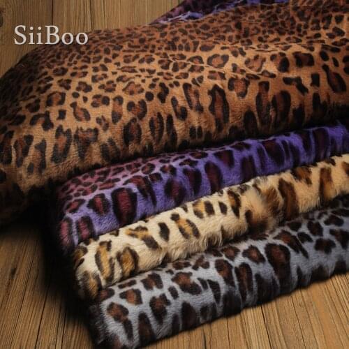 High density 1.5cm pile fake leopard fur fabric for winter coat scarf photography props tela de piel sintética fourrure SP6041