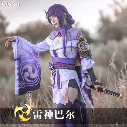 Hot Game Genshin Impact Raiden Shogun Cosplay Costume Fashion Battle Uniform Female Activity Party Role Play Clothing XS-XXL New