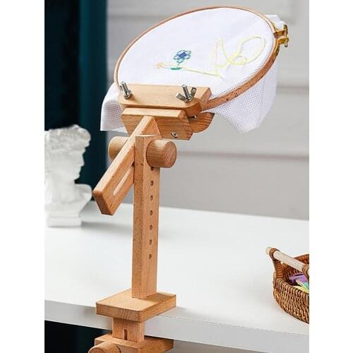 Portable Wooden Adjustable Wooden Embroidery Lap Stand Embroidery Hoop For DIY Embroidery Cross Stitch Kit Punch Needle